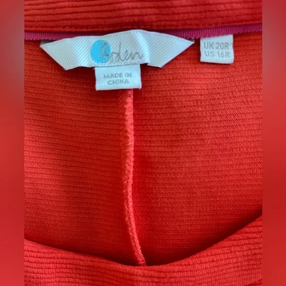 EUC Boden Boatneck Orange Dress Size 16 - Picture 6 of 7